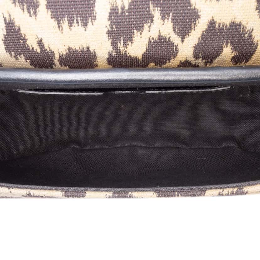 Dior Mizza Medium Embroidered Canvas Leopard Bobby Crossbody Brown Canvas Good condition - Model View