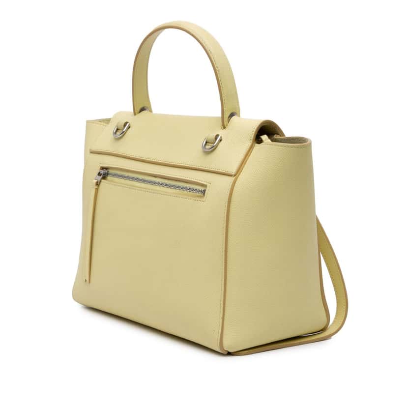 Celine Micro Grained Calfskin Belt Bag Yellow Leather Good condition - Back View