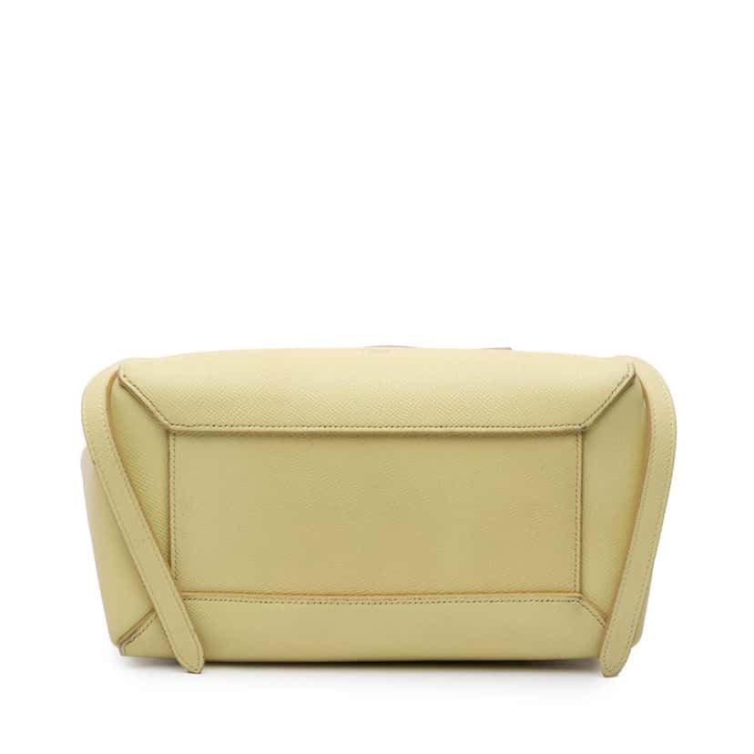 Celine Micro Grained Calfskin Belt Bag Yellow Leather Good condition - Inside View