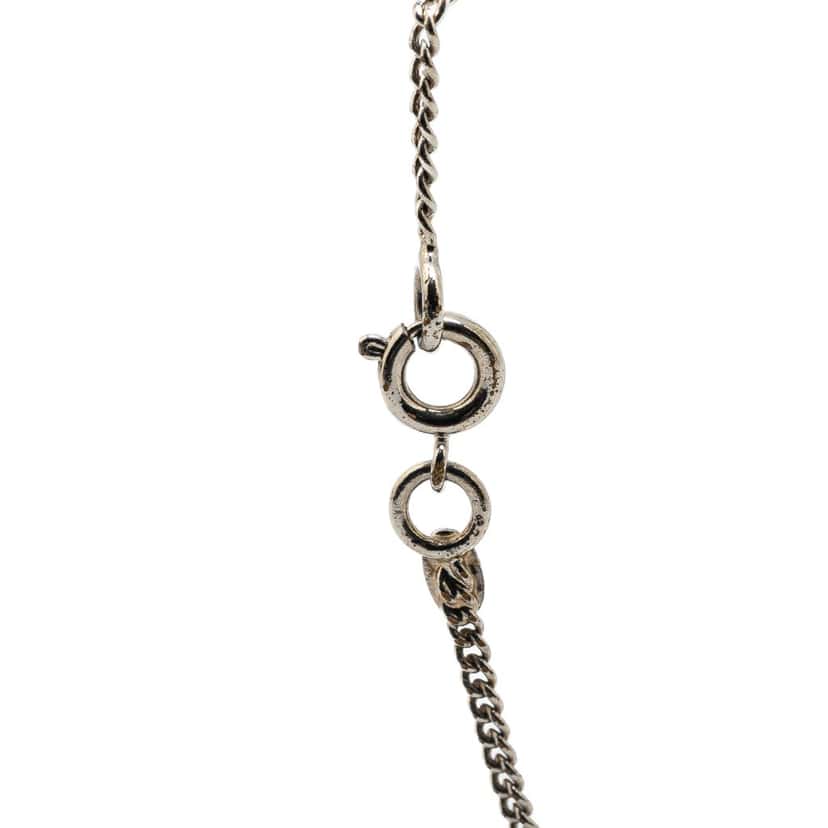 Chanel Cambon Ligne Pendant Necklace Silver Brass Good condition - Back View