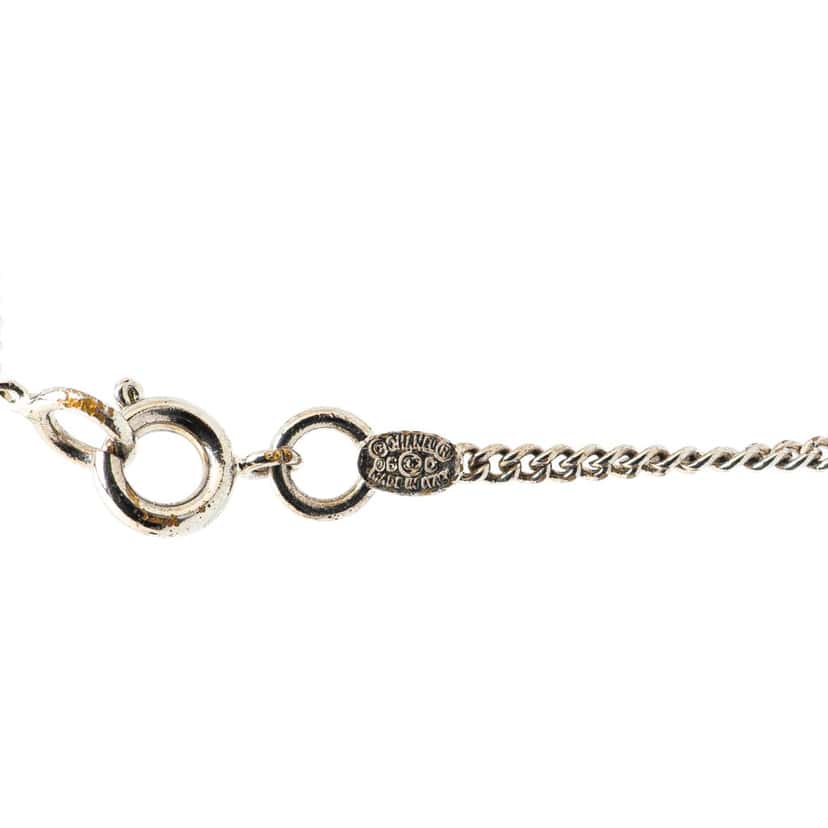 Chanel Cambon Ligne Pendant Necklace Silver Brass Good condition - Inside View