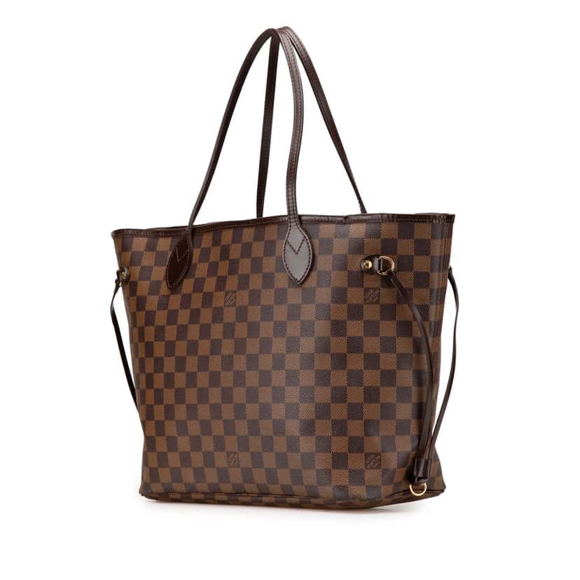 Louis Vuitton Damier Ebene Neverfull MM Brown Canvas Good condition - Back View