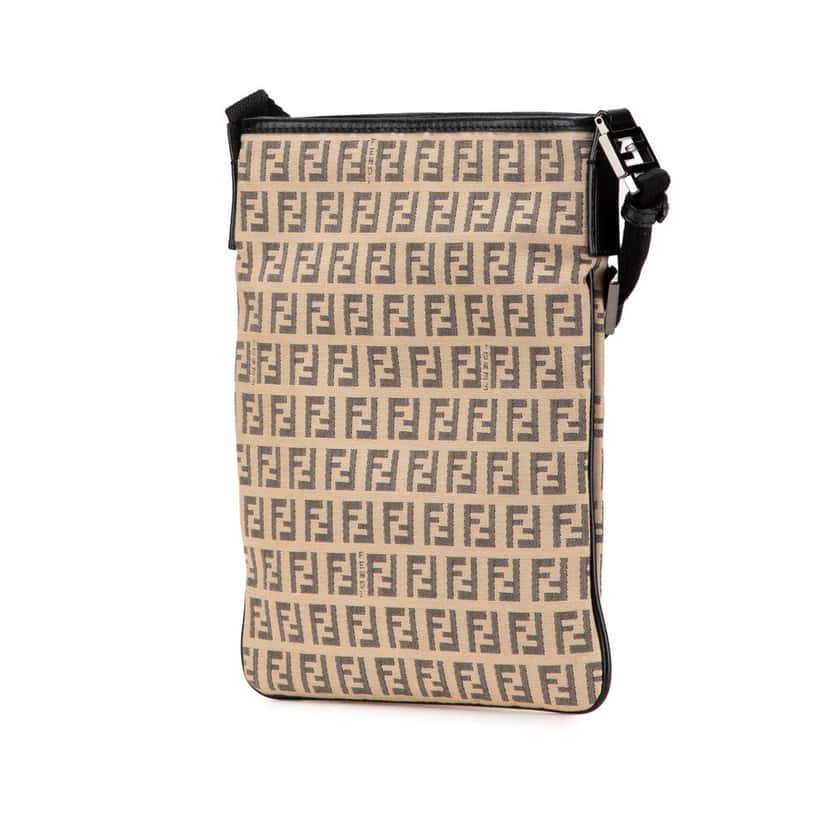 Fendi Zucchino Canvas Crossbody Brown Canvas Very good condition - Back View