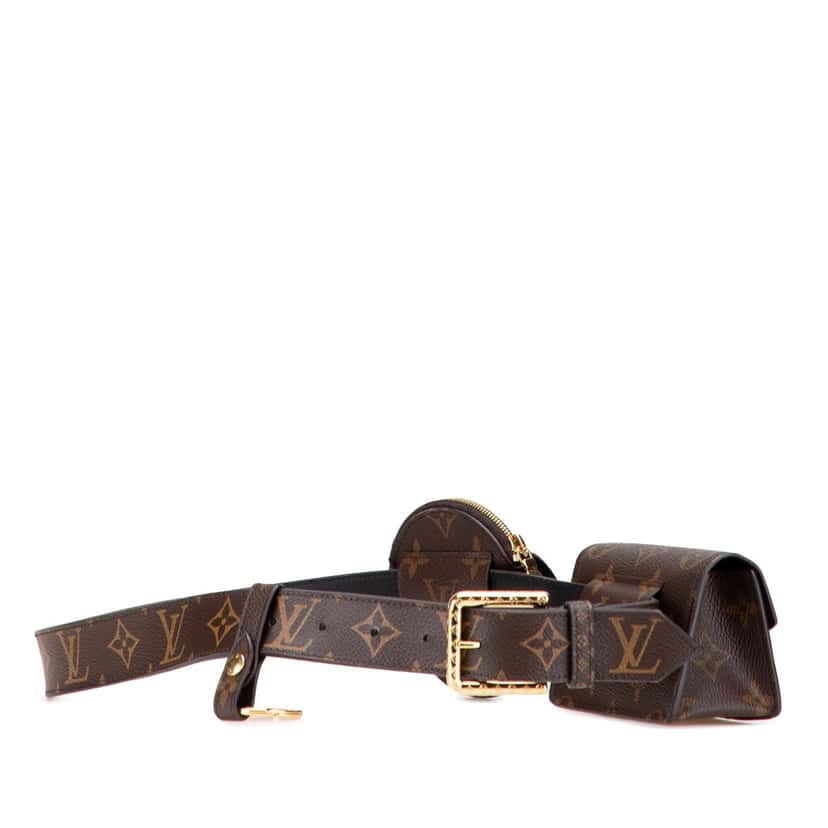 Louis Vuitton Monogram Daily Multi Pocket 30mm Belt Brown Canvas Good condition - Back View