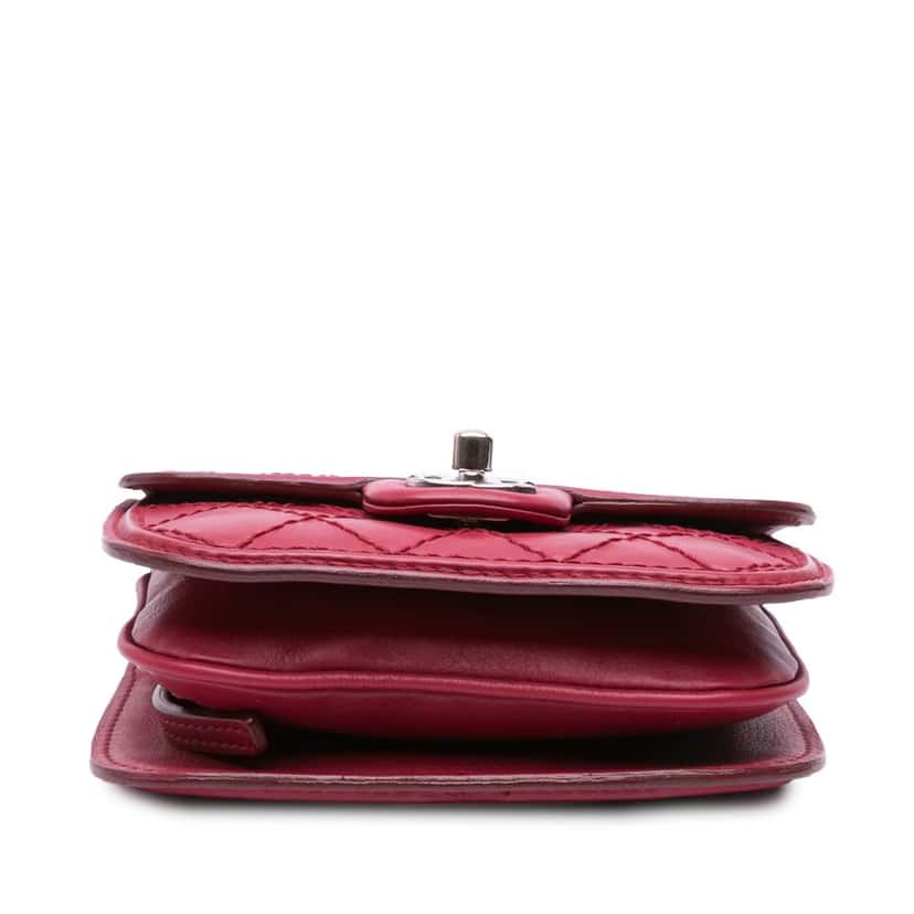 Chanel Mini Stitched Calfskin Citizen Flap Pink Leather Very good condition - Inside View