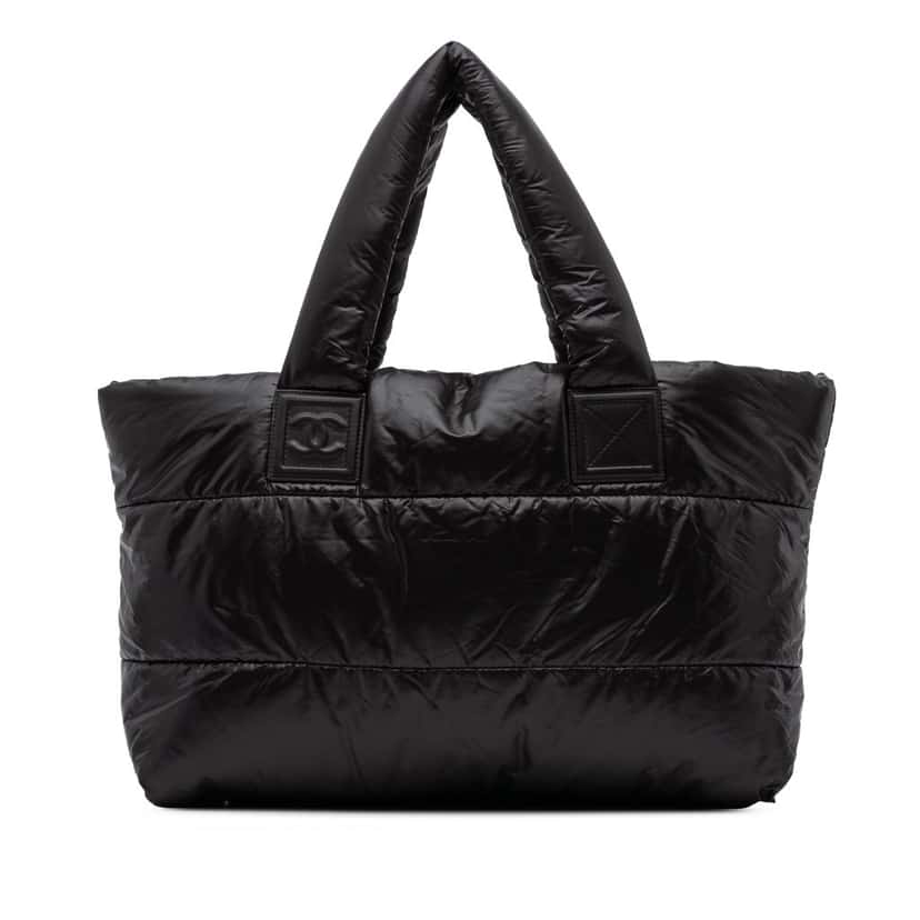 Chanel Small Quilted Nylon Coco Cocoon Tote Black Good condition - Front View