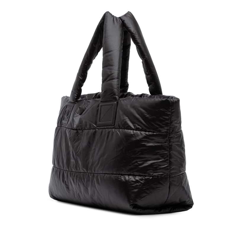Chanel Small Quilted Nylon Coco Cocoon Tote Black Good condition - Back View