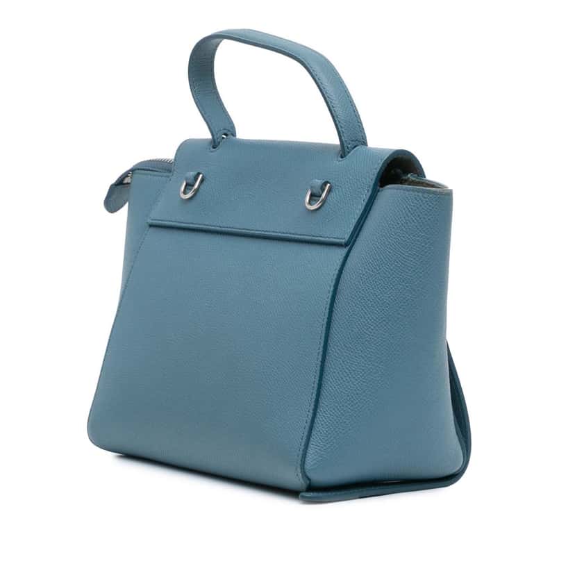 Celine Nano Grained Calfskin Belt Bag Blue Leather Good condition - Back View