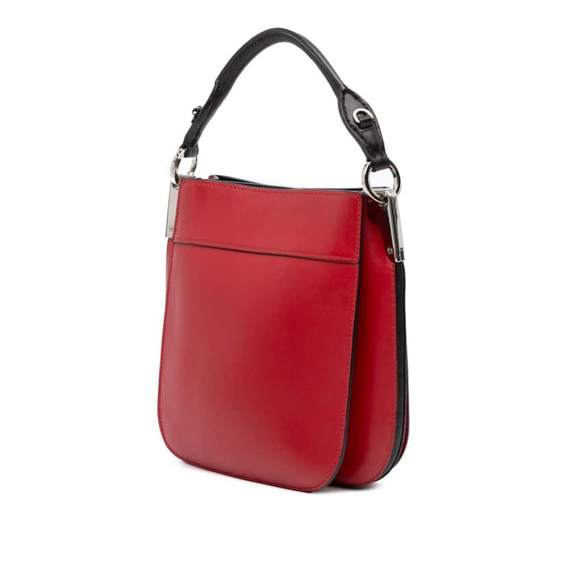 Prada Small City Calf Margit Satchel Red Leather Good condition - Back View