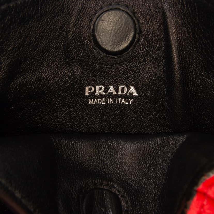 Prada Small City Calf Margit Satchel Red Leather Good condition - Box View