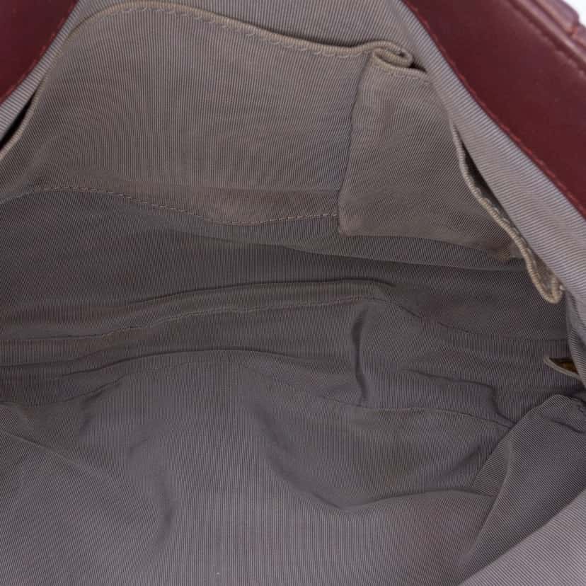 Chanel Quilted Calfskin Coco Pleats Flap Red Leather Good condition - Model View