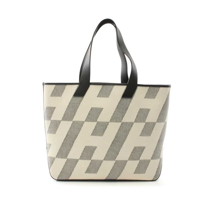 Hermès Toile H and Swift Cabas H en Biais 40 White Canvas Good condition - Front View