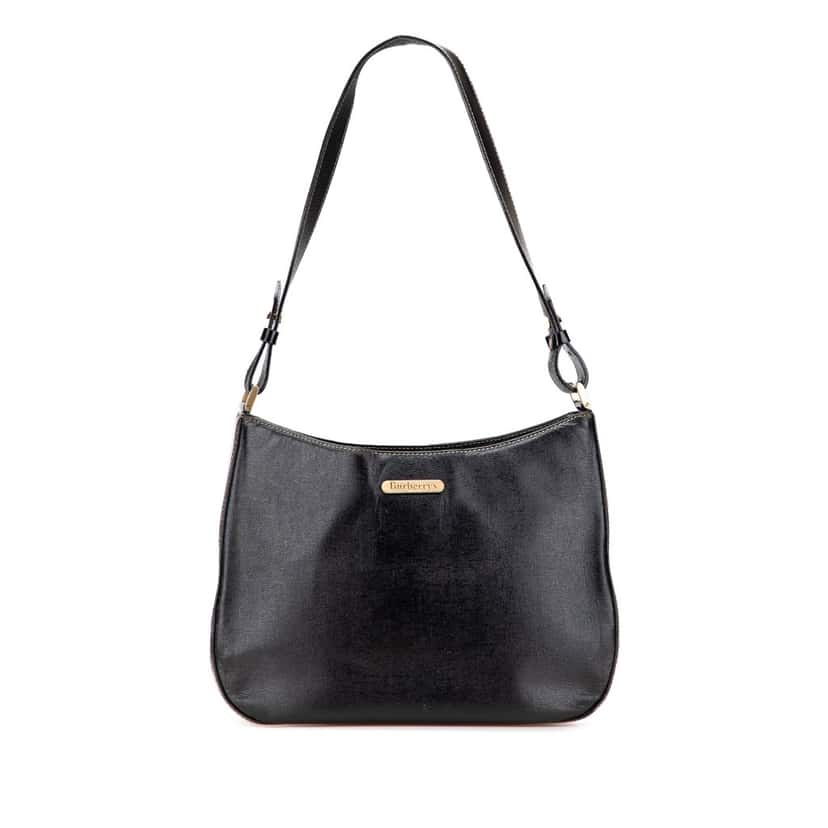 Burberry Leather Shoulder Bag Black Leather Fair condition - Front View