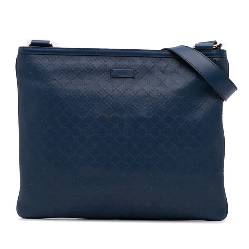 Gucci Leather Diamante Hilary Lux Crossbody Blue Leather Good condition - Front View