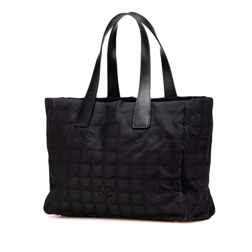 Chanel New Travel Line Nylon Tote Black Good condition - Back View
