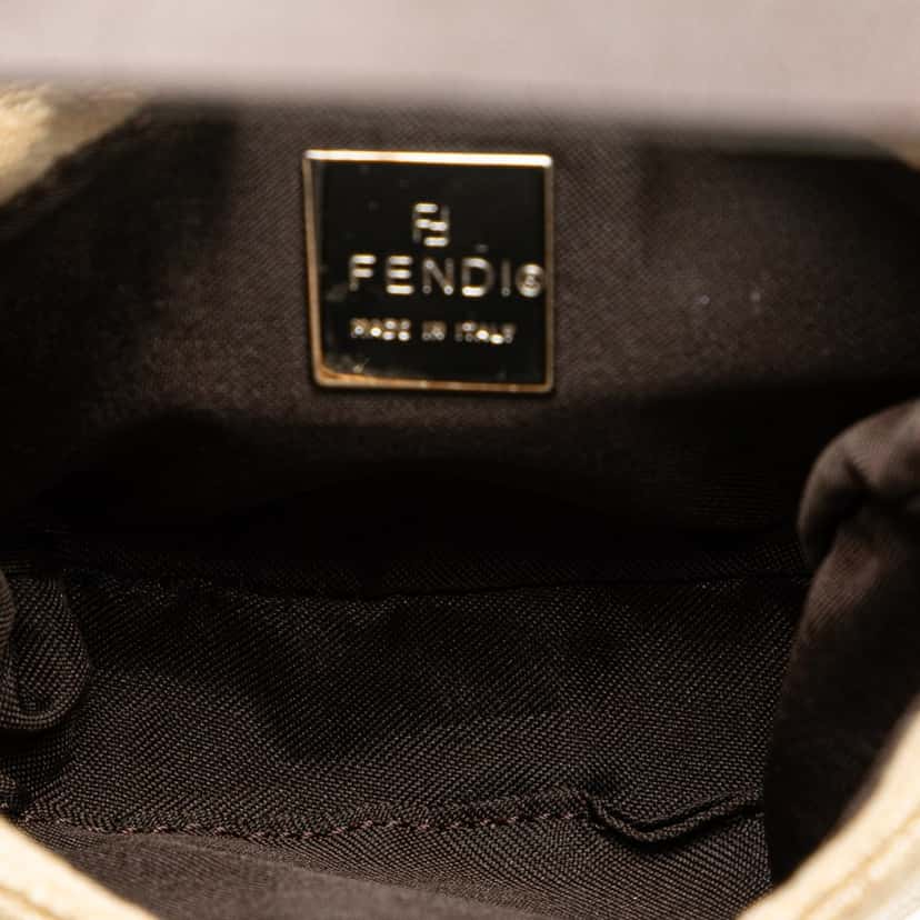 Fendi Mini Zucca Canvas Croissant Handbag Brown Canvas Fair condition - Box View