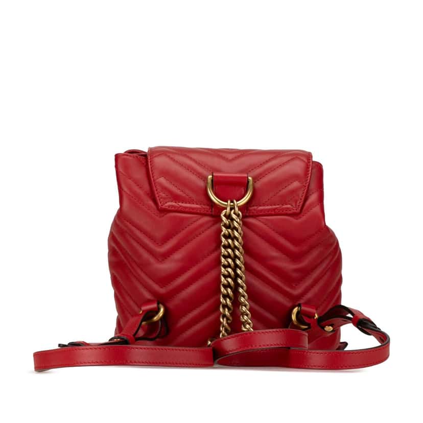 Gucci GG Marmont Matelasse Backpack Red Leather Good condition - Inside View