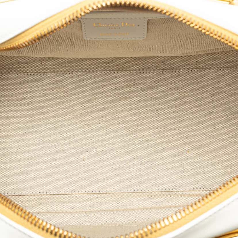 Dior Medium Padded Etoile Leather Vibe Zip Bowling Bag Gold Leather Good condition - Model View