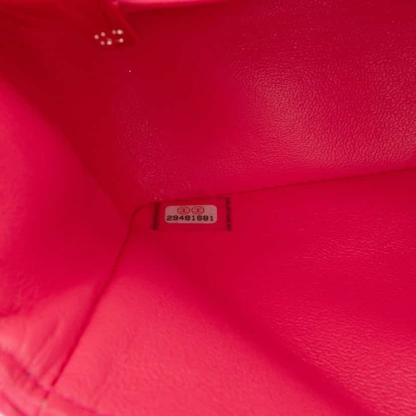 Chanel Mini Rectangular Classic Patent Single Flap Pink Leather Good condition - Box View