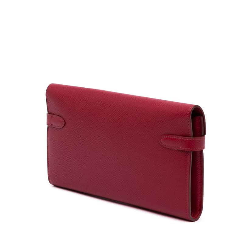 Hermès Epsom Kelly Longue Wallet Red Leather Good condition - Back View