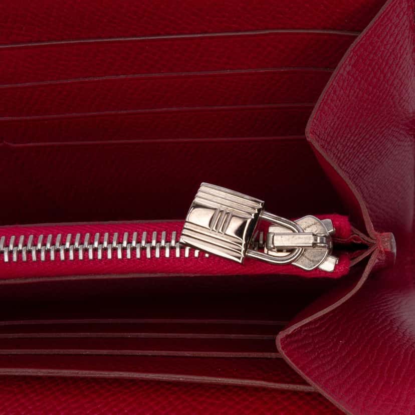 Hermès Epsom Kelly Longue Wallet Red Leather Good condition - Box View