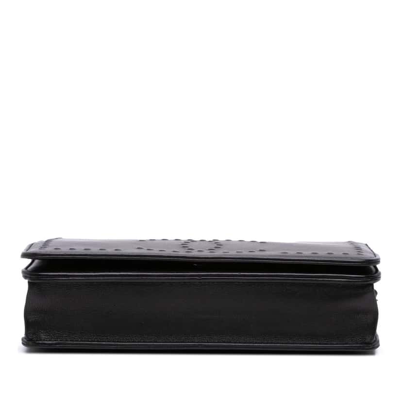 Chanel CC Embossed Lambskin Wallet On Chain Black Leather Good condition - Inside View