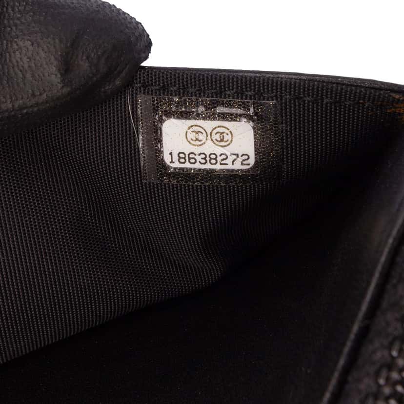 Chanel CC Embossed Lambskin Wallet On Chain Black Leather Good condition - Box View