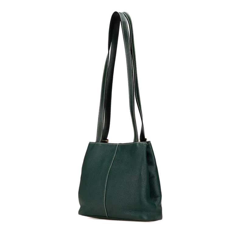 Burberry Leather Shoulder Bag Green Leather Good condition - Back View