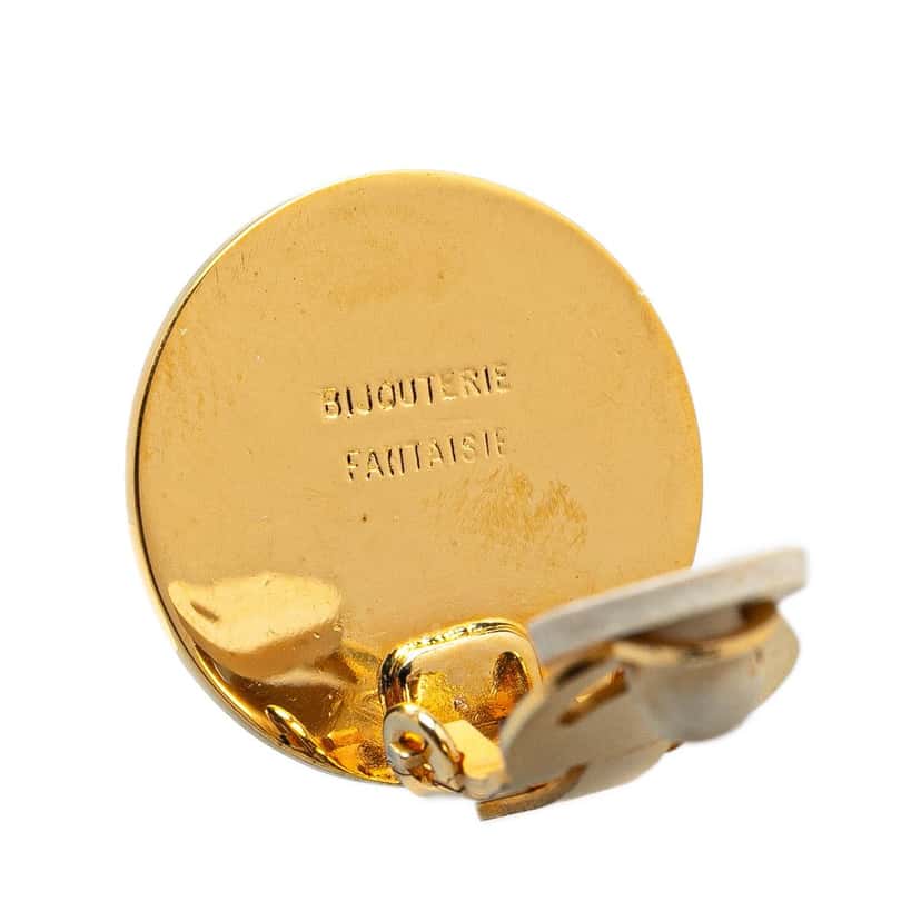 Hermès Gold Plated Bijouterie Fantaisie Clou De Selle Clip On Earrings Gold Metal Good condition - Inside View