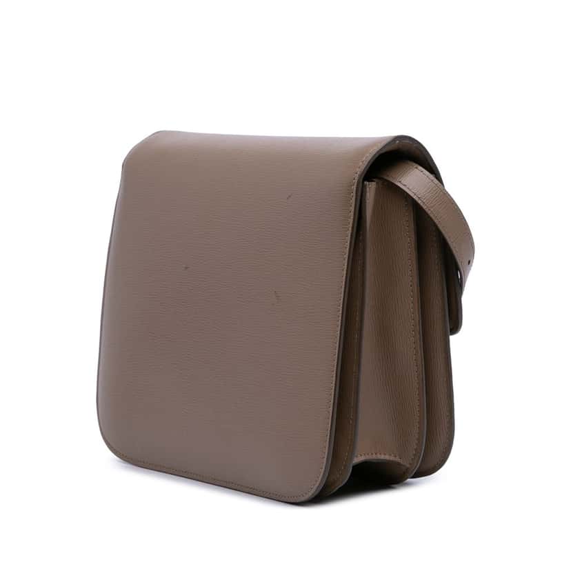 Celine Medium Calfskin Classic Box Brown Leather Good condition - Back View