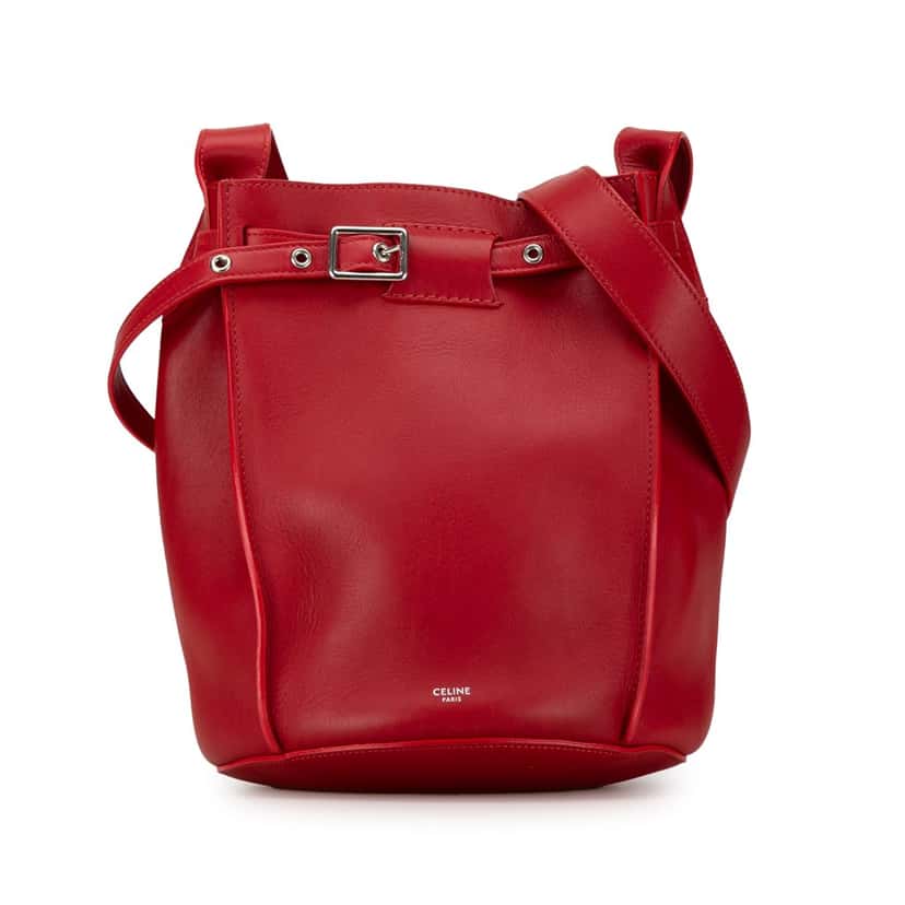 Celine Leather Big Bag Bucket Crossbody Red Leather Very good condition - Front View