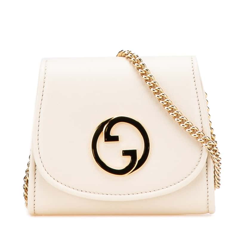 Gucci Medium Calfskin Blondie Wallet on Chain White Leather Good condition - Front View