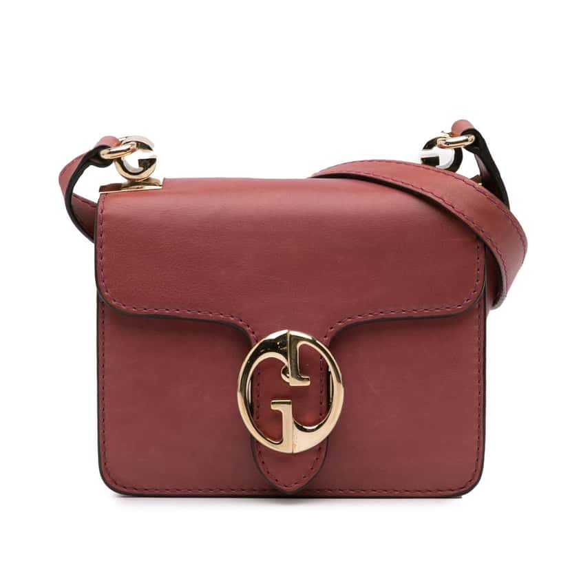 Gucci Small Leather 1973 Crossbody Bag Red Leather Good condition - Front View