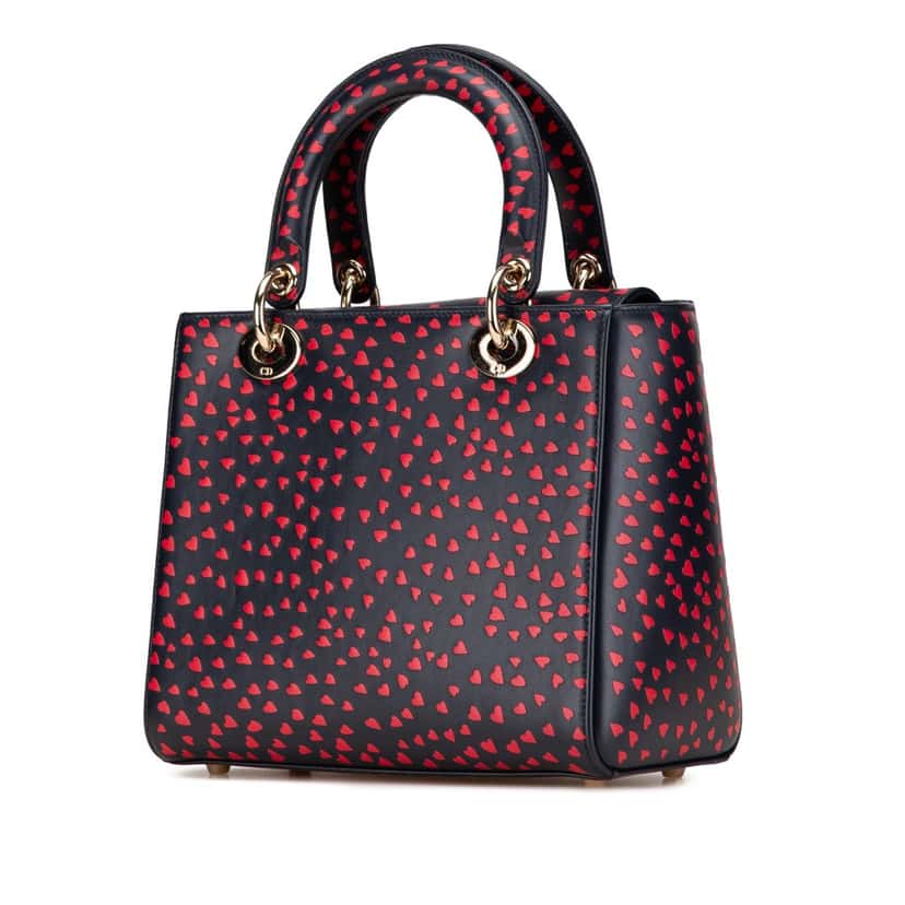 Dior Medium Calfskin I Love Paris Lady Dior Blue Leather Very good condition - Back View