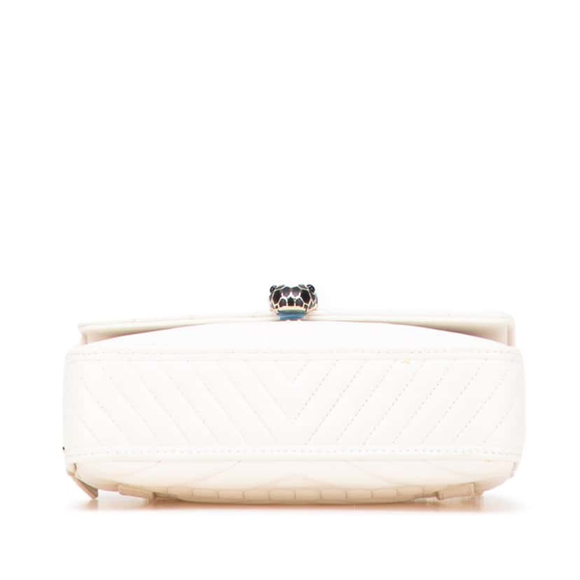Bvlgari Leather Serpenti Forever Convertible Satchel White Leather Good condition - Inside View