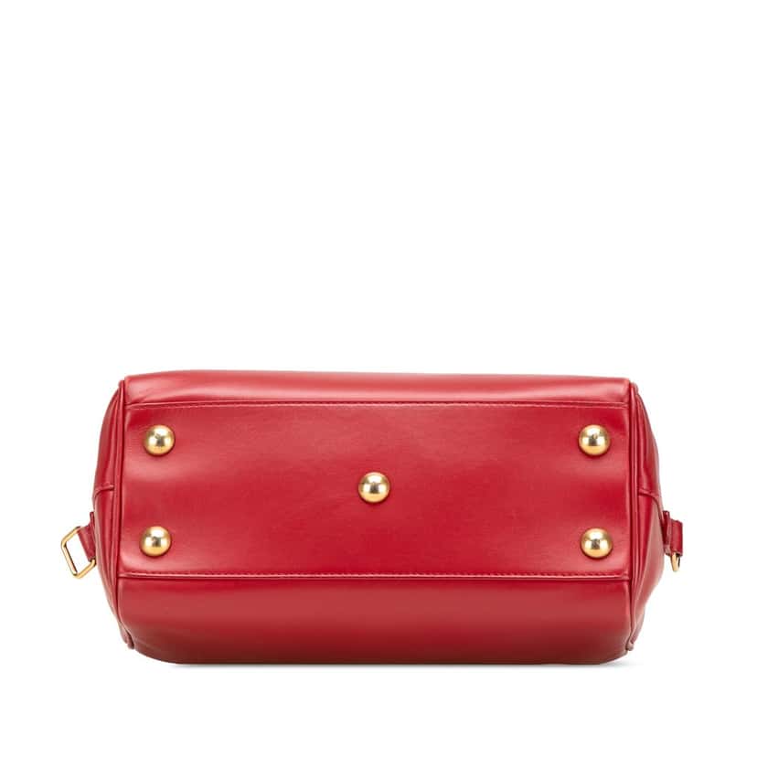 Saint Laurent Baby Leather Classic Duffle Satchel Red Leather Good condition - Inside View