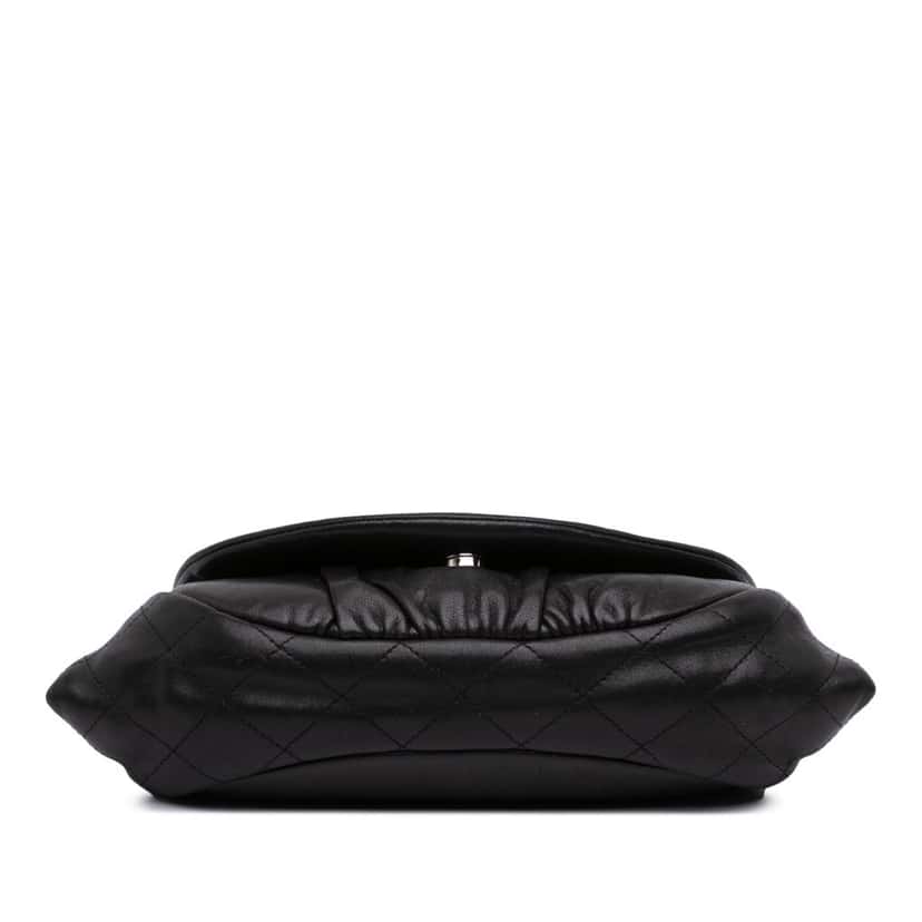 Chanel CC Lambskin Half Moon Wallet on Chain Black Leather Good condition - Inside View