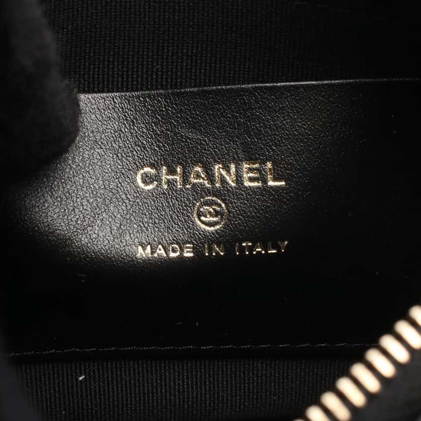Chanel Quilted Lambskin Chain Around Hobo Black Leather Good condition - Box View