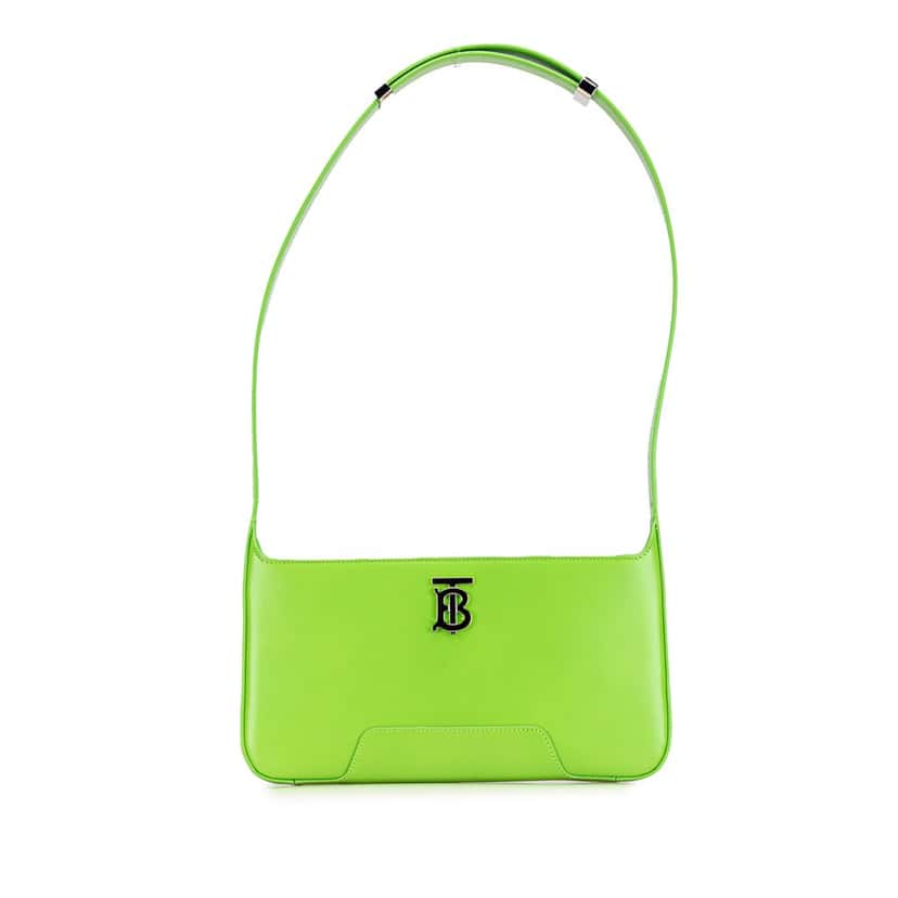Burberry TB Leather Shoulder Bag Green Leather Good condition - Front View