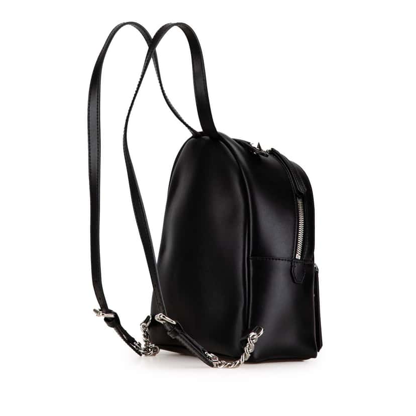 Fendi Mini By The Way Leather Ribbon Pearl Backpack Black Leather Very good condition - Back View