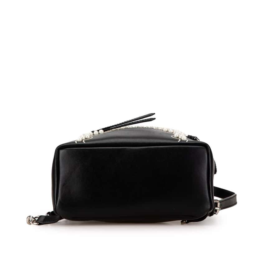 Fendi Mini By The Way Leather Ribbon Pearl Backpack Black Leather Very good condition - Inside View