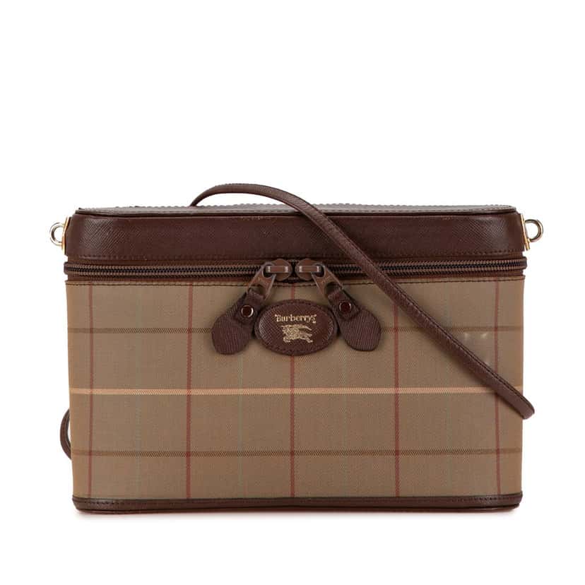 Burberry Vintage Check Canvas Crossbody Brown Canvas Good condition - Front View