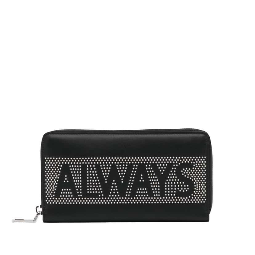 Valentino Studded Zip Around Wallet Black Leather Very good condition - Front View