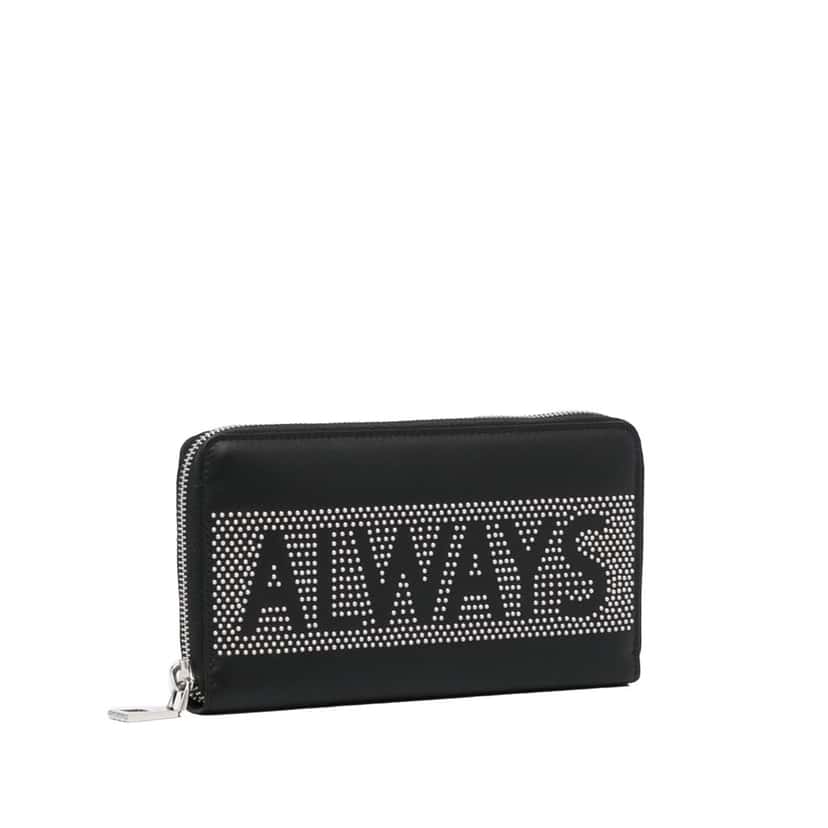 Valentino Studded Zip Around Wallet Black Leather Very good condition - Back View