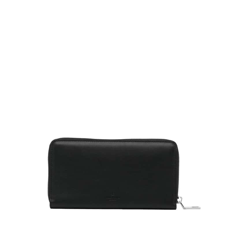 Valentino Studded Zip Around Wallet Black Leather Very good condition - Model View