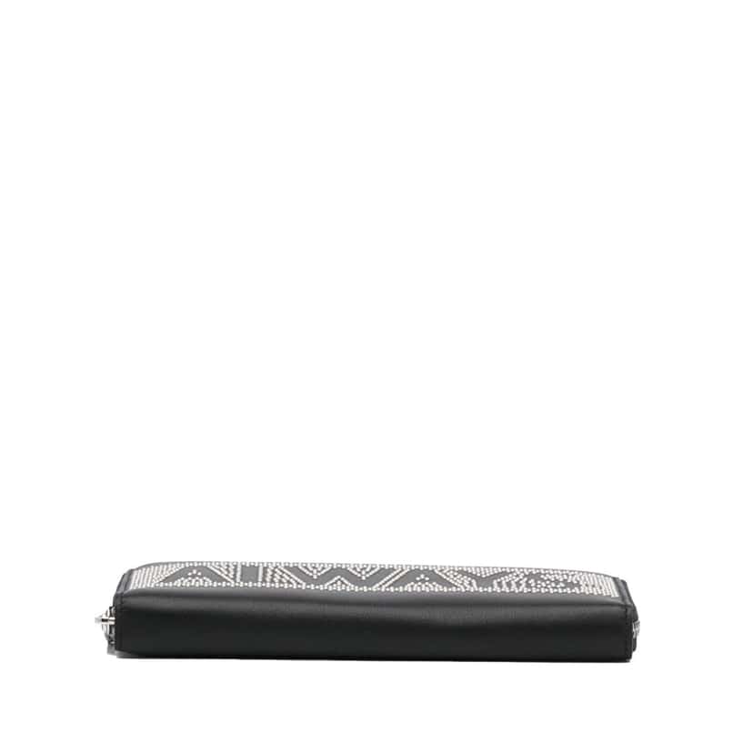 Valentino Studded Zip Around Wallet Black Leather Very good condition - Box View