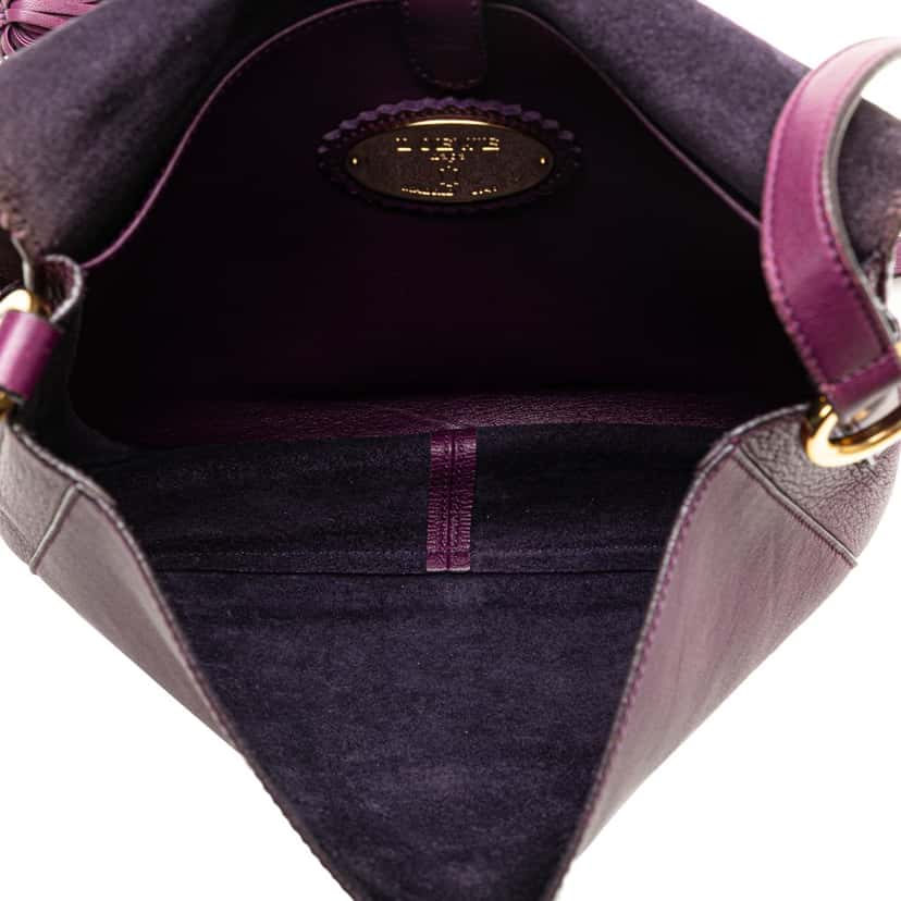Loewe Nappa Anagram Tassel Crossbody Purple Leather Very good condition - Model View