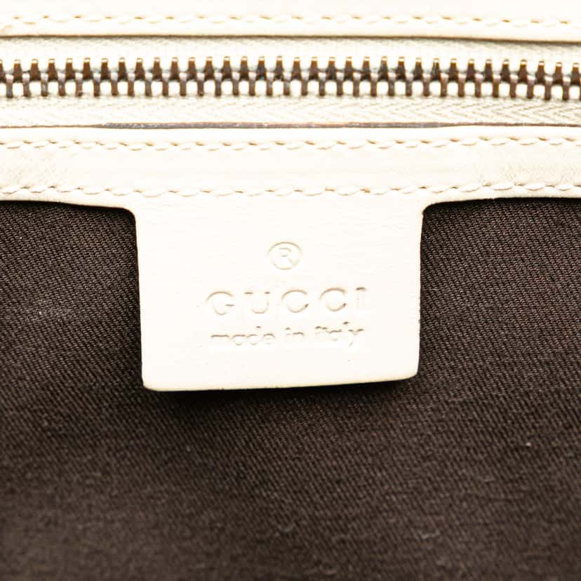 Gucci Calfskin and GG Canvas Nailhead Tote White Leather Good condition - Box View
