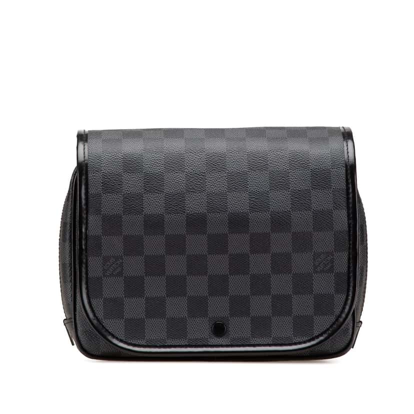 Louis Vuitton Damier Graphite Hanging Toiletry Kit Pouch Black Canvas Good condition - Front View