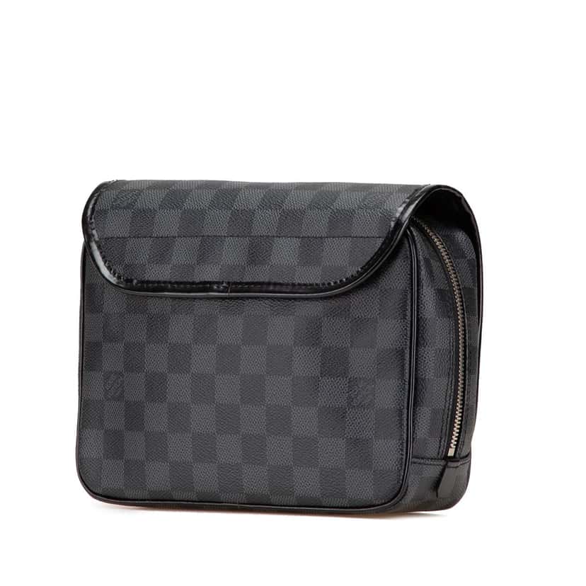 Louis Vuitton Damier Graphite Hanging Toiletry Kit Pouch Black Canvas Good condition - Back View